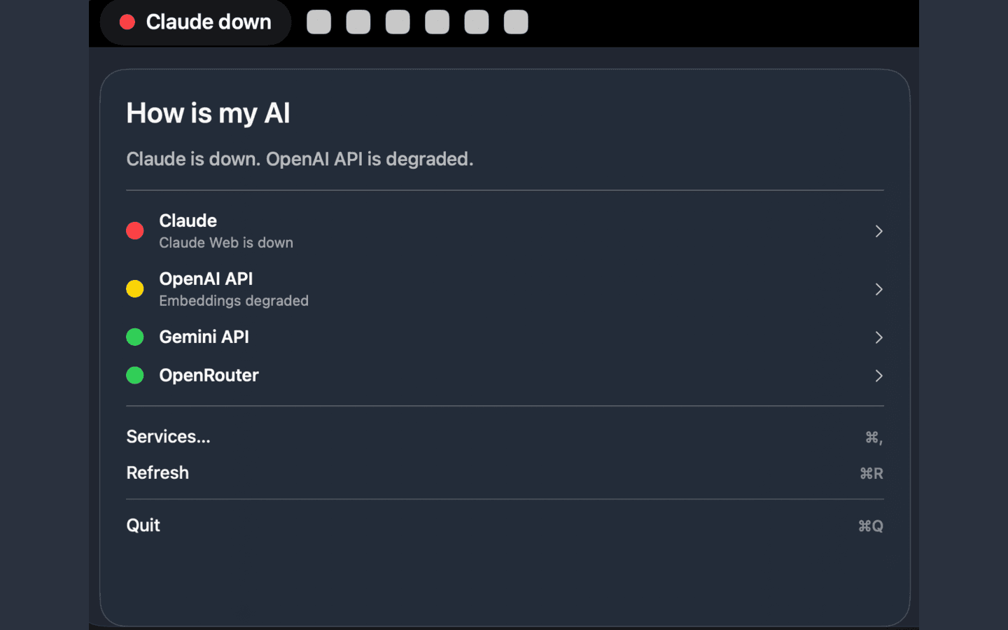 How is my AI Ausfallansicht